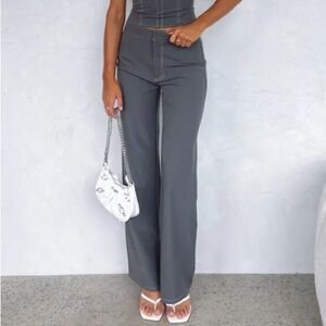 White fox charcoal low rise pants